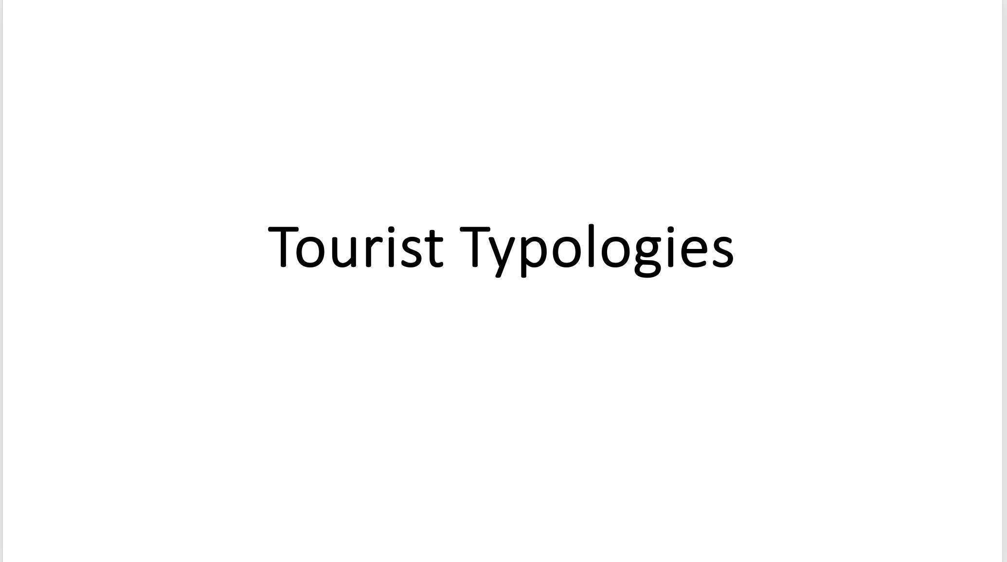 Tourist Typology